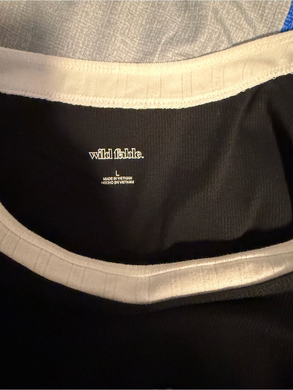 wild fable Black Tank Top with White Trim